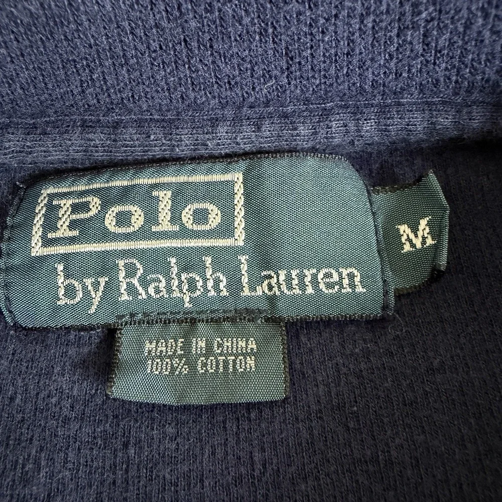Vintage Polo Ralph Lauren Pitt Panthers 1/4 Zip Pullover Medium Navy Blue
